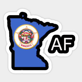 Minnesota Flag State Pride AF (white) Sticker